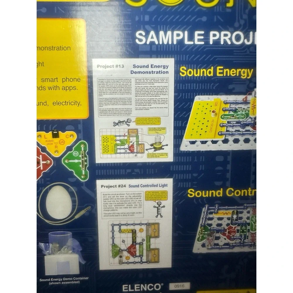Snap Circuits Sound SCS-185 Elenco 185 Projects 40+ Parts W/ Sound Effects!